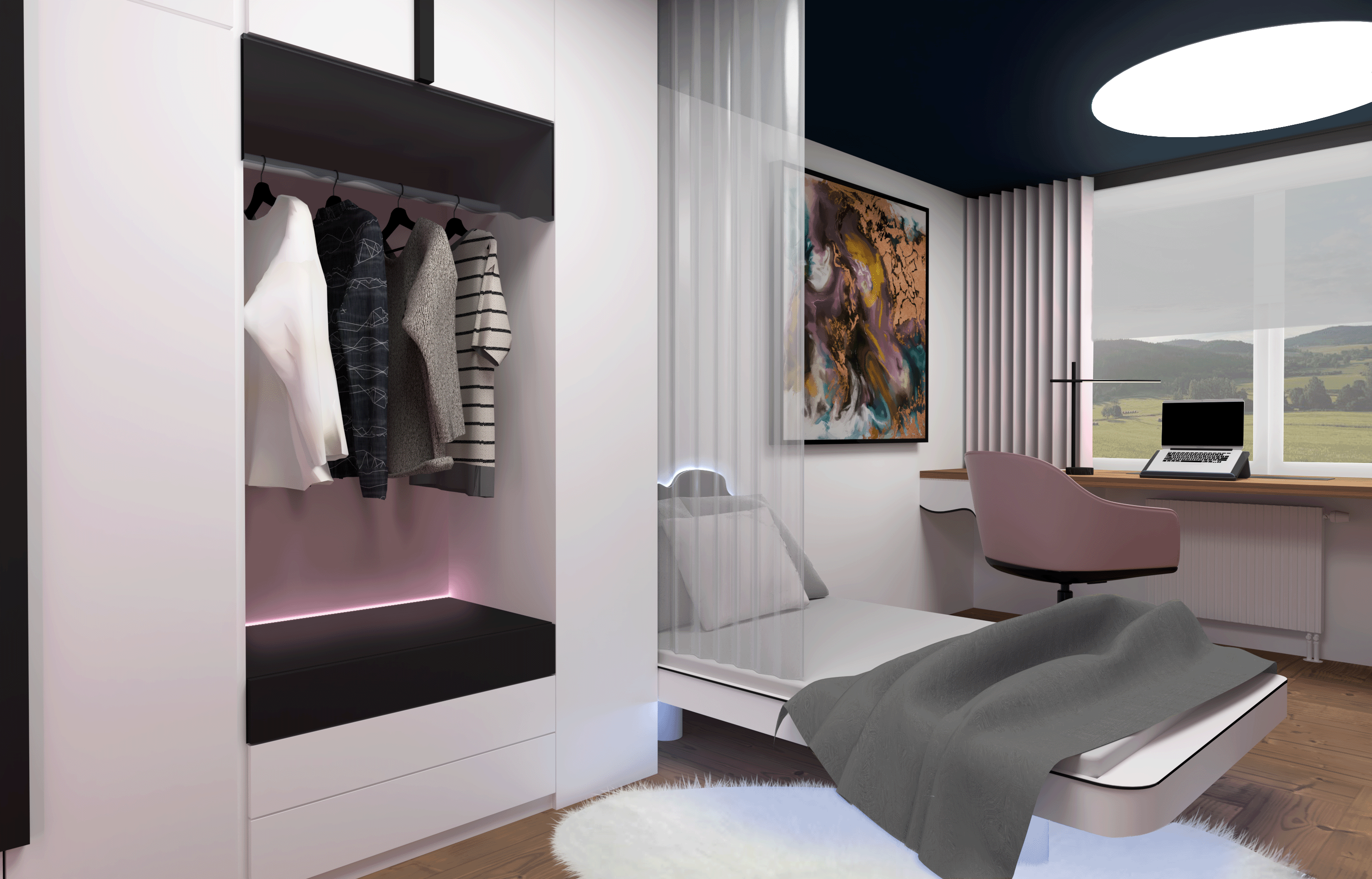 Právě si prohlížíte Soukromý interiér – Morpho – studentský pokoj