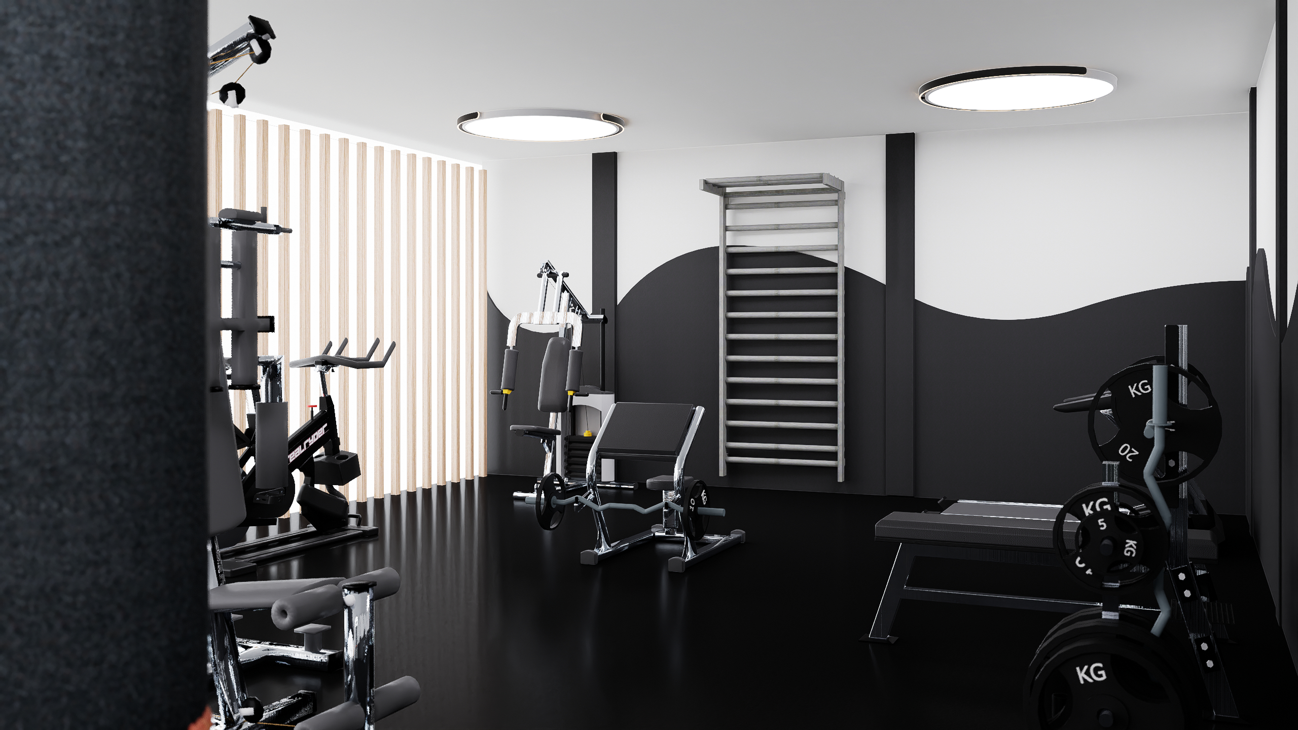 Právě si prohlížíte Veřejný interiér – Školní prostory – posilovna, chodba