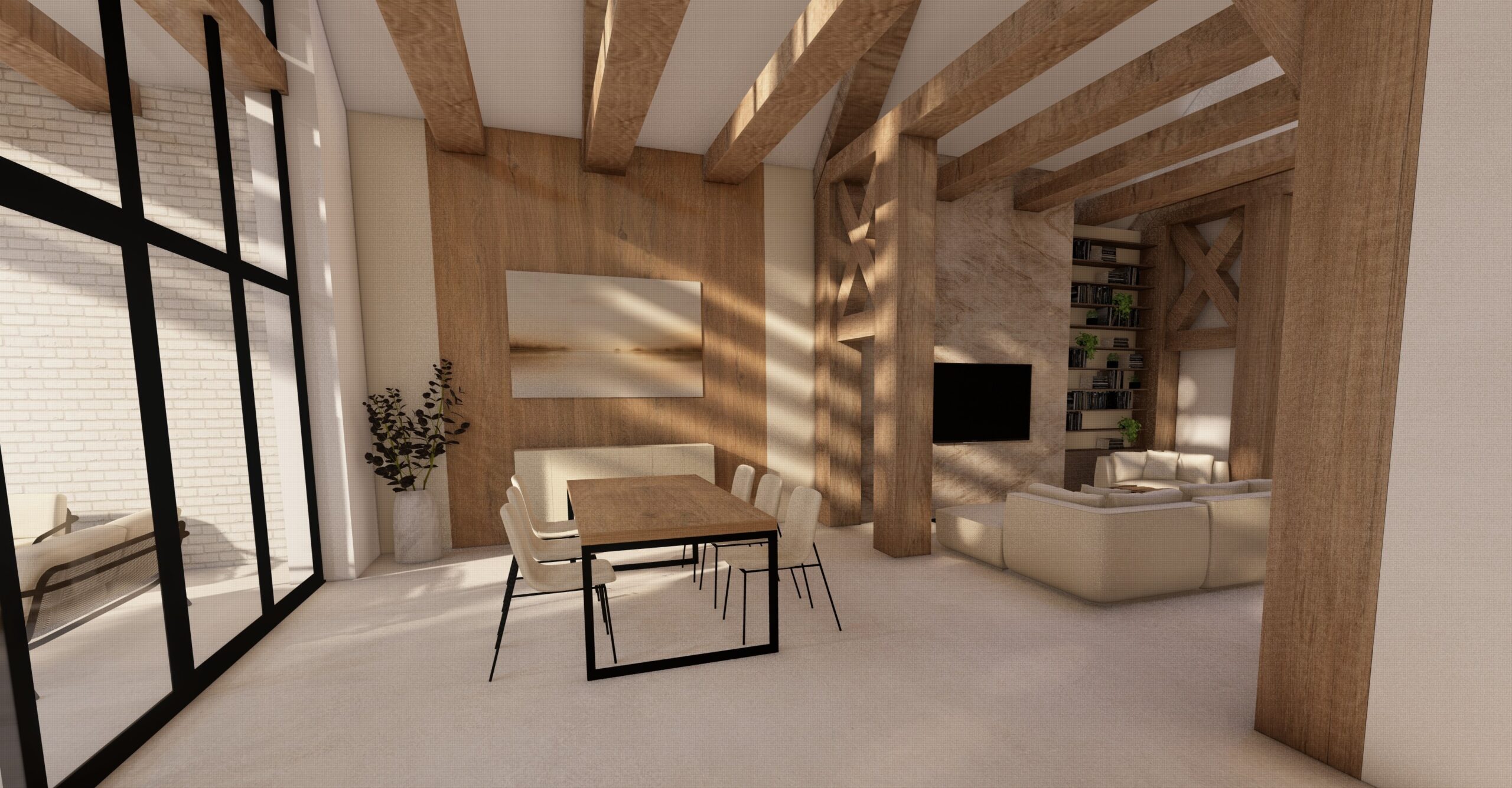 Právě si prohlížíte Interiérový design – BARNHOUSE stodola jako rodinný dům